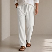 economico Classico-Per uomo Pantaloni in lino Tencel Pantaloni Pantaloni Estivi Coulisse Tasca Elastico in vita Semplice Comodità Traspirante Lunghezza intera Quotidiano All'aperto Spiaggia Moda Stile Classico Cachi