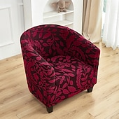 abordables Cubierta de sillón y silla sin brazo-1 Pingle Club Chair Cover, Fully Enclosed And Protected Sofa Chair Cover, Printed High Elasticity Full Coverage Armchair Sofa Cover, Household And internet Cafe Dust Cover, Easy To Clean Thin Printed