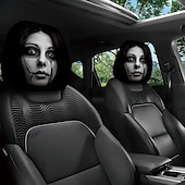  Conjunto de 2/4 capas engraçadas e assustadoras para encosto de cabeça de carro, com design de rosto horripilante. Ideal para pegadinhas nos bancos dianteiros, Halloween ou como presente de brincadeira. Capa de assento automotiva durável e elástica.