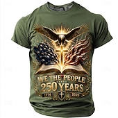 baratos Camisetas Patrióticas 250-2026 250º Camisetas Masculinas T-Shirt Bandeira dos EUA 1776 de Manga Curta Impressão 3D Camiseta Colar Redondo Patriótica Festival Diário Azul Preto Vermelho Verão Primavera Roupas Vestuário S M L