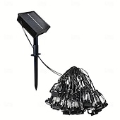 economico Luci solari da esterno-Luci a stringa solari retrò a cherosene con LED, impermeabili, per giardino, 6,5 m, 30 LED, ideali per vacanze, campeggio all'aperto, tende, matrimoni, cortili, balconi, festival di Ramadan, feste di