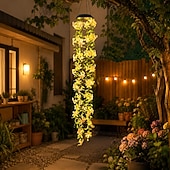 economico Striscie luci ad energia solare-Luci solari da giardino sospese, luci a LED realistiche a forma di fiori e rampicanti, impermeabili IP65, ideali per decorare giardini, patii e recinzioni, con accensione automatica ogni 8-12 ore.
