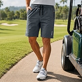 cheap Casual Shorts-Men's Active Shorts Casual Shorts Athletic Short Pocket Elastic Waist Plain Plain Solid Quick Dry Sports Knee Length Outdoor Gym Training Sports Sport Blue Khaki Inelastic