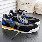cheap Casual Sneakers-Men's White and Red Casual Sneakers Lace-Up Lightweight Comfort Walking Shoes Modern Low Top Footwear for Daily Wear, Travel, Commuting and Everyday Leisure