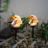 voordelige 250e Jubileumverlichting-2 stuks adelaar solar tuinverlichting, Amerikaanse vlag LED-prikkers voor buiten, 250e jubileum, 4 juli, Onafhankelijkheidsdag, waterdichte Amerikaanse vlag, geschikt voor tuin, terras, gazon, pad en feestelijke decoratie.