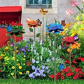 baratos observação de pássaros e vida selvagem no quintal-Estação de água para abelhas para jardim, com lindo design floral, comedouros combinados para abelhas e borboletas, banheiras e bebedouros para abelhas, itens essenciais para jardinagem, decoração de