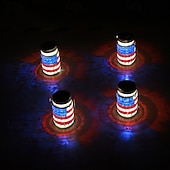economico Illuminazione vialetto-Luci a mosaico impermeabili a forma di bandiera americana in due pezzi per il 250° anniversario dell'indipendenza degli Stati Uniti (4 luglio), perfette per esterni, patio, giardino, terrazza, scalini