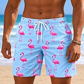 economico Animali &amp; Uccelli-Per uomo Animale Fenicottero Costumi da bagno Costumi da bagno Pantaloncini da bagno Pantaloncini da Surf Misura del girovita medio Hawaiano Quotidiano Vacanza al Mare Tasche Laterali fodera in rete