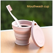 baratos Recreação ao Ar Livre-Conjunto de 3/6 copos dobráveis de silicone para uso externo com mosquetão, copos de bebida dobráveis, copos de água criativos e práticos com tampa de silicone multiuso.