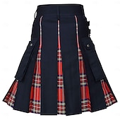 economico Fondi-Highland scozzese Medievale Celtico Kilt scozzesi utilitari Gonnellini Vichy quadrettato Costume Per uomo Celtico Fiera Rinascimentale LARP Festival Adulti Gonnellino Primavera &amp; Estate