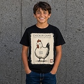  Boys' 3D Chick Funny 3D T-shirt Short Sleeve 3D Print Summer Spring Fashion Daily Kids 4-12 Years Daily Regular Fit