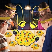 お買い得  Acessórios para festa-子供向けのおもしろい蜂のヘッドバンドゲーム &amp;大人向け、磁石のハチを使ったインタラクティブなファミリーボードゲーム、細かい運動能力を養う対戦型アクション玩具 &amp;バランス、男の子と女の子に最適な屋内パーティーゲーム、黄色