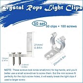 economico Accessori LED-20-200 pezzi 1/2 pollice applicabili per clip per luci a corda LED da 10-15 mm con 40-400 pezzi viti per clip di montaggio per luci a corda in PVC per esterni, ganci per Natale e matrimoni