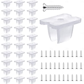 abordables Accesorios LED-Clips de montaje para tiras LED impermeables (30-200 unidades), soporte de montaje para tiras LED de neón, abrazaderas de fijación con 30-200 tornillos para tiras de iluminación LED de 5 mm a 6 mm,