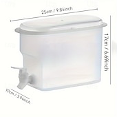 cheap Kitchen Utensils &amp; Gadgets-Large-Capacity Refrigerator Beverage Dispenser with Faucet, Non-Rechargeable PP Drink Jug for Lemonade, Juice &amp; Tea, Ideal for Household Refrigerators, Modern White Cold Beverage Container