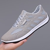 baratos Zapatos Informales con Cordones-Men's Tan Casual Sneakers Lace-Up Lightweight Comfort Walking Shoes Soft Smart Casual Footwear for Daily Wear, Travel, Weekend Outings and Everyday Leisure