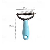 abordables Cuidado del cabello-2 peines profesionales nuevos para eliminar el pelo de gatos, cepillos para el aseo de perros, herramientas para la muda de pelo de cachorros, peines para recortar el pelaje de mascotas