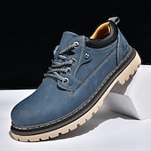 baratos Sapatos Casuais com Cadarço-Tênis masculino branco casual de couro com cadarço, leve e confortável para caminhadas, calçado resistente e elegante para uso diário, viagens, deslocamentos e passeios de fim de semana.