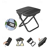 Banqueta dobrável tipo mochila, banqueta dobrável portátil com bolsa de transporte, assento compacto para uso externo para adultos com alça de ombro, suporta até 136 kg (300 lbs) para camping, pesca,