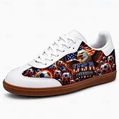 billige Men's Soccer Shoes-Men's USA Eagle Soccer Print Casual Sneakers Lace-Up Lightweight Comfort Walking Shoes Patriotic Football Fan Footwear for  Match Day, Sports Events, Travel and Everyday Streetwear
