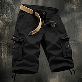 abordables Clásico-Hombre Pantalones tipo cargo Pantalón Corto Cargo Pantalón corto Pantalones cortos casuales Bolsillo Cintura elástica Color sólido Plano Longitud de la rodilla Casual Exterior Ropa de calle Moda Ropa