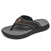 cheap Men's Slippers &amp; Flip-Flops-Men's Brown Toe Post Flip Flops Casual Comfort Thong Sandals Lightweight Summer Beach Footwear for Vacation, Poolside, Resort Wear and Everyday Relaxation