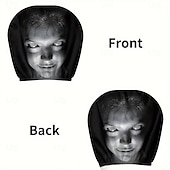  Conjunto de 2/4 capas engraçadas e assustadoras para encosto de cabeça de carro, com design de rosto horripilante. Ideal para pegadinhas nos bancos dianteiros, Halloween ou como presente de