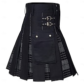 economico Fondi-Highland scozzese Medievale Celtico Kilt scozzesi utilitari Gonnellini Vichy quadrettato Costume Per uomo Celtico Fiera Rinascimentale LARP Festival Adulti Gonnellino Primavera &amp; Estate