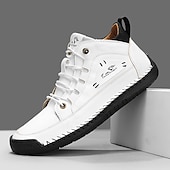 preiswerte Lässige Schnürschuhe-Weiße Herren-Sneaker, leichte Schnürschuhe für bequemes Gehen, ideal für Alltag, Reisen, Pendeln und einen minimalistischen, eleganten Freizeitlook.