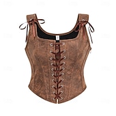 tanie Najfatalniejszy-Retro / vintage Średniowieczne Renesansowa Gorset Gorset na biust Pirat Ranger Rolnik Wiązanie Łódeczka Strój na bal maskowy Damskie Fantasy Halloween Karnawał Targi Renesansu LARP Dla dorosłych