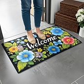 economico Zerbini-zerbino di benvenuto primavera estate per esterni interni zerbino per porta d'ingresso, zerbino basso per esterni interni ingresso di casa, tappeti per pavimento antiscivolo in gomma per ingresso, floreale