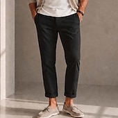 economico Chino-pantaloni chino da uomo casual neri e bianchi micro-elastici
