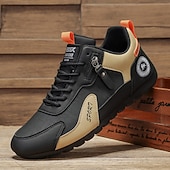 abordables Zapatos Informales con Cordones-Zapatillas bajas de hombre con bloques de color, calzado informal con cordones para caminar, estilo deportivo retro para viajes, actividades al aire libre y uso diario.