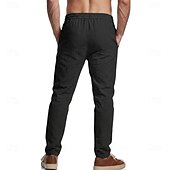 abordables Fondos-Medieval Renacimiento Pantalones Vikingo Tejido con 95% de mezcla de lino Plano Disfraz Hombre Víspera de Todos los Santos Carnaval Rendimiento LARP Feria Ren Adulto Pantalones