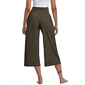 economico gamba larga e vita alta-Per donna Pantaloni capri Pantaloni da yoga Gamba larga Moda Streetwear Casual Lunghezza al polpaccio Misura del girovita medio Semplice Tasca Comodo Comodità Morbido Elasticizzato All'aperto Vacanza