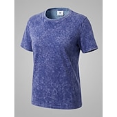  softfade™ camiseta de mujer 100% algodón camisa de algodón tops lavados vintage lavado ácido lavado vintage liso moda vintage elegante manga corta cuello redondo tops largos casual diario para salir rosa+naranja