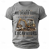  Men's All Men Are Created Equal Only The Best Still Operate Excavators After 70 Years Graphic T Shirt Funny Job Beige Regular Fit Designer Clothing Apparel S M L XL XXL XXXL