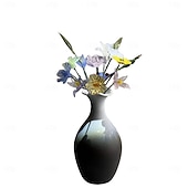ieftine Flori Artificiale-floare din sticlă pentru luna nașterii, cadou floral din sticlă suflată manual pentru ziua de naștere, Ziua Mamei, iubită, cea mai bună prietenă, soră, bunică – cadou unic pentru ea, femei, set de