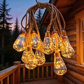 cheap Solar Outdoor Lights-Solar Powered Outdoor Garden Lights 8m 16 Bulbs Fairy String Lights Outdoor Waterproof 8 Lighting Modes for Fence Garden Party Wedding Camp Christmas Decoration