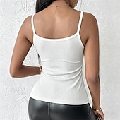 preiswerte Spitzenoberteile-Damen Camisole-Tanktop Textur Spitzenbesatz Elegant Ärmellos Rundausschnitt Normale Oberteile Lässig Täglich Schwarz Weiß Grau Sommer Frühling