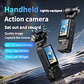 baratos Câmara de Ação-Câmera de ação 4K com tela IPS de 2,0", câmera portátil para vlogs com foco automático. &amp;Câmera de vídeo portátil de bolso com lente giratória e cartão SD de 32 GB, ideal para vlogs. &amp;viagem, presente