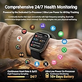 billiga Smarta klockor-Smartklocka för män (ring/svara i samtal), 1,83" böjd skärm, fitnesstracker med pulsmätare, SPO2-sömnmätare, 70+ sportlägen, vattentät smartklocka enligt IP68 med armband i rostfritt stål för Android