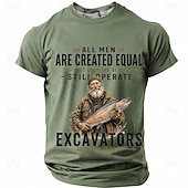  Tutti gli uomini sono creati uguali, solo i migliori continuano a usare gli escavatori dopo 70 anni. Maglietta grafica divertente, vestibilità regolare, abbigliamento firmato, taglie S, M, L, XL, XXL,