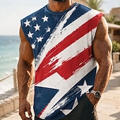  Men's 250th Anniversary Patriotic American Flag 1776 2026 Sleeveless T Shirt Crew Neck Summer Street Top