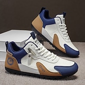 abordables Zapatos Informales con Cordones-Zapatillas bajas de hombre con bloques de color, calzado informal con cordones para caminar, estilo deportivo retro para viajes, actividades al aire libre y uso diario.