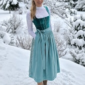abordables Mujeres-Cerveza Oktoberfest Oktoberfest Vestidos Falda acampanada Trachtenkleader Oktoberfest / Cerveza bávaro Viena prados Mujer Carnaval Fiesta Festival de Cerveza Paño de estilo tradicional Vestido