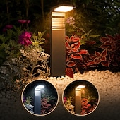  1 PC LED Solar Pathway Lights Outdoor Waterproof Bright Landscape Path Lights for Yard Patio Backyard Lawn Driveway Walkway Garden Decorative with Warm and Cool White Light