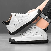 preiswerte Lässige Schnürschuhe-Weiße Herren-Sneaker, leichte Schnürschuhe für bequemes Gehen, ideal für Alltag, Reisen, Pendeln und einen minimalistischen, eleganten Freizeitlook.