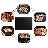 cheap Grills &amp; Outdoor Cooking-Set of 5 High-Temperature Resistant Non-Stick BBQ Mats, Oven and Microwave Mats, Outdoor Picnic and Barbecue Non-Stick Grilling Mats