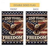 abordables Drapeau de jardin-Lot de 2 drapeaux de jardin américains commémorant le 250e anniversaire de l'Amérique, 30 x 45 cm, format vertical double face, 1776-2026, bannière de l'aigle de la liberté, décoration patriotique
